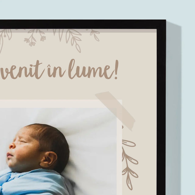 Certificat De Naștere: Certificat De Naștere Ramuri - Imprimare Cu Ramă 30X40 (Verticală)