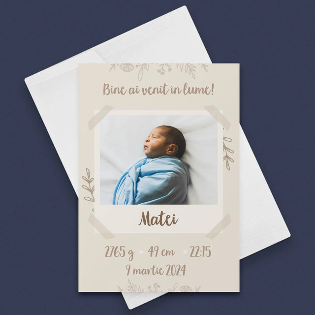 Certificat De Naștere: Certificat De Naștere Ramuri - Card Cu Felicitări