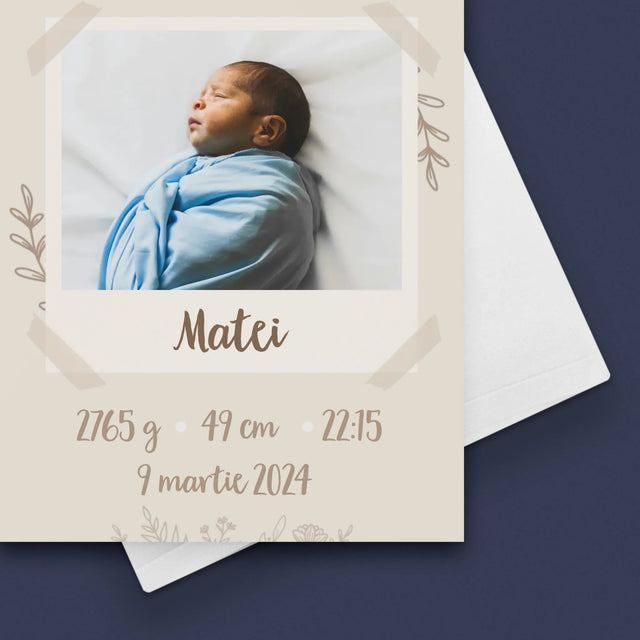 Certificat De Naștere: Certificat De Naștere Ramuri - Card Cu Felicitări