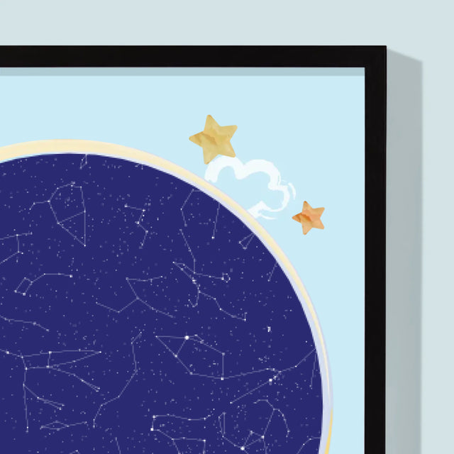 Harta Stelelor: Harta Stelelor: Pentru Copil - Imprimare Cu Ramă 30X40 (Verticală)