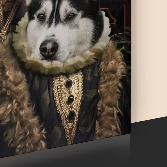 Portret Regal: Nobil Cu Un Animal De Companie - Imprimare Cu Ramă 30X40 (Verticală)