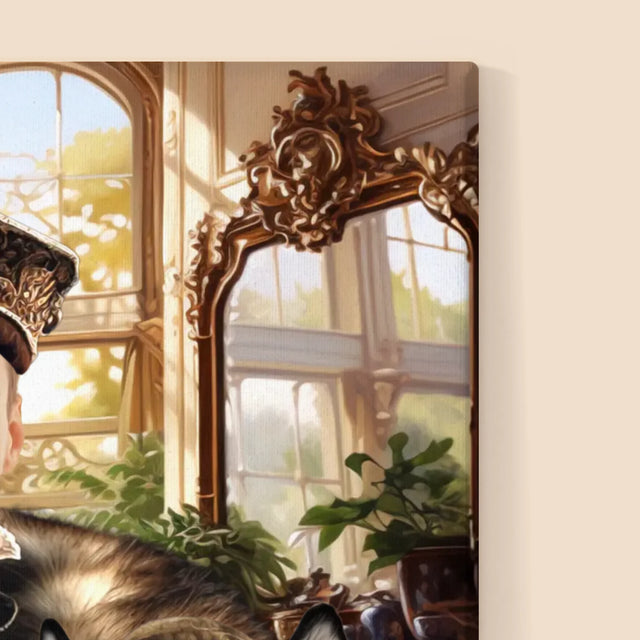 Portret Regal: Nobil Cu Un Animal De Companie - Imprimare Cu Ramă 30X40 (Verticală)