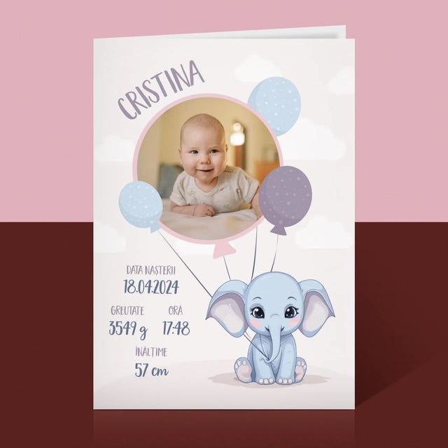 Certificat De Naștere: Certificat De Naștere Elefant - Card Cu Felicitări