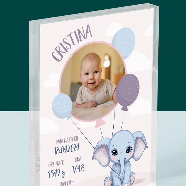 Certificat De Naștere: Certificat De Naștere Elefant - Bloc Acrilic