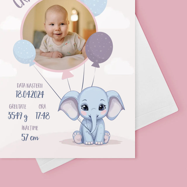 Certificat De Naștere: Certificat De Naștere Elefant - Card Cu Felicitări