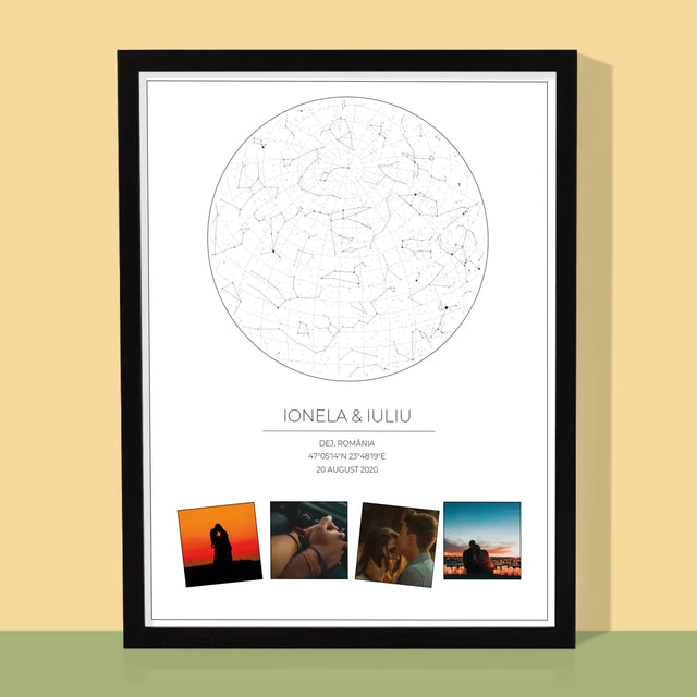 Harta Stelelor: Harta Stelelor: Stelele Noastre Din Întreaga Lume - Imprimare Cu Ramă 30X40 (Verticală)