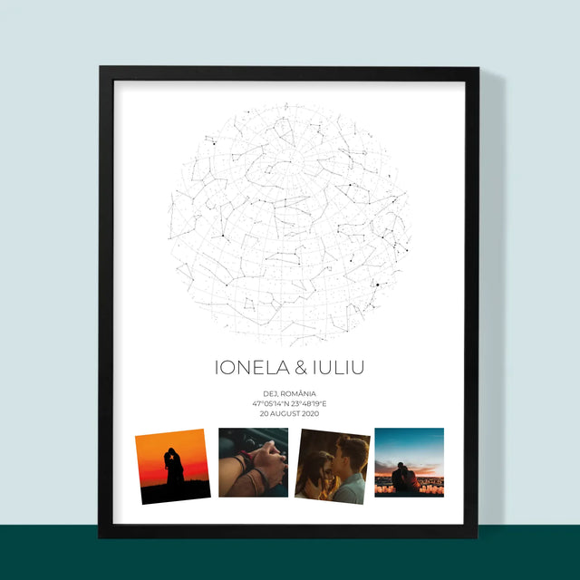 Harta Stelelor: Harta Stelelor: Stelele Noastre Din Întreaga Lume - Imprimare Cu Ramă 30X40 (Verticală)