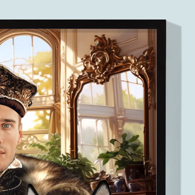 Portret Regal: Nobil Cu Un Animal De Companie - Imprimare Cu Ramă 30X40 (Verticală)