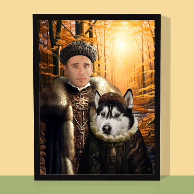 Portret Regal: Nobili La Vânătoare - Imprimare Cu Ramă 30X40 (Verticală)