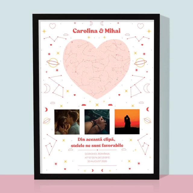 Harta Stelelor: Harta Stelelor: Clipa Noastră - Imprimare Cu Ramă 30X40 (Verticală)