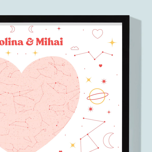 Harta Stelelor: Harta Stelelor: Clipa Noastră - Imprimare Cu Ramă 30X40 (Verticală)