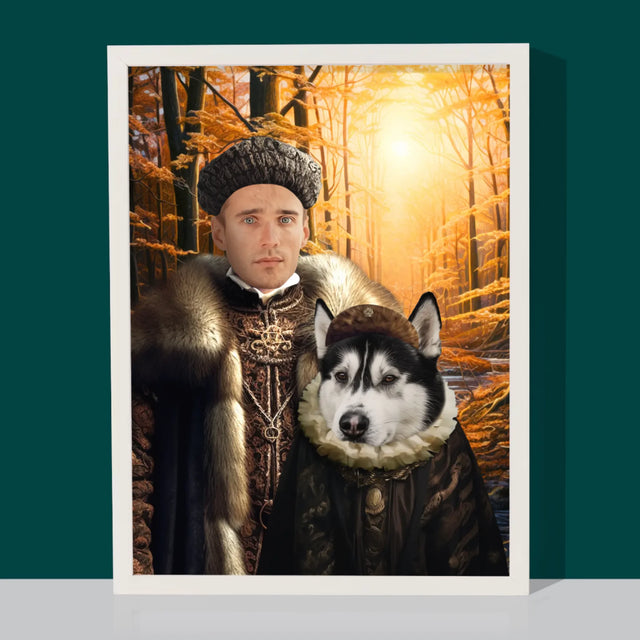 Portret Regal: Nobili La Vânătoare - Imprimare Cu Ramă 30X40 (Verticală)