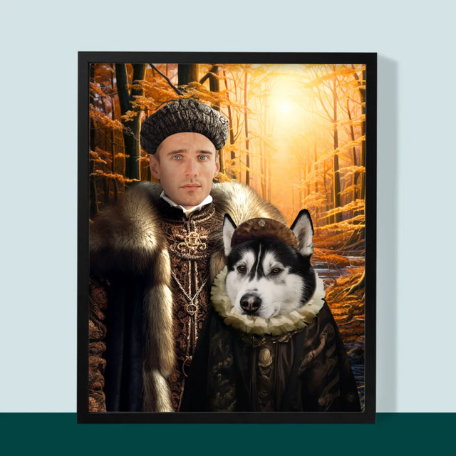 Portret Regal: Nobili La Vânătoare - Imprimare Cu Ramă 30X40 (Verticală)