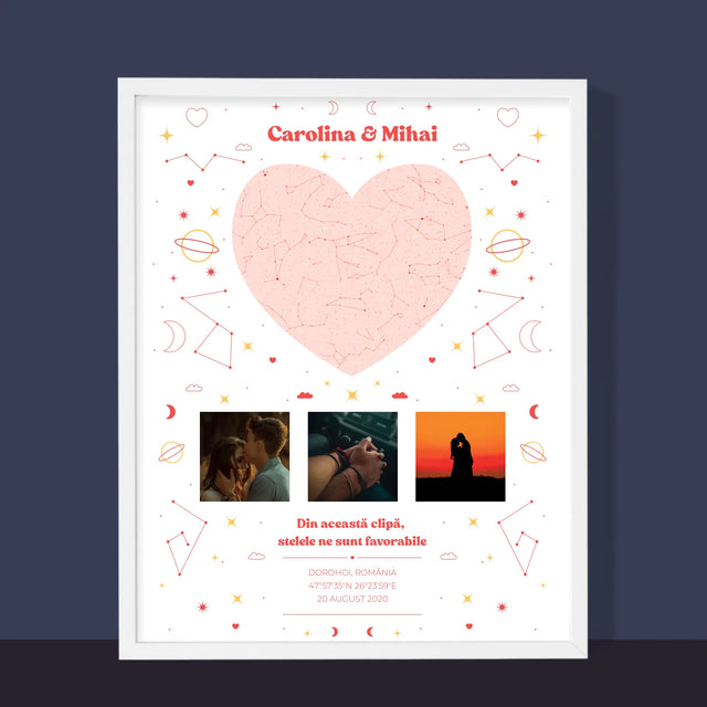 Harta Stelelor: Harta Stelelor: Clipa Noastră - Imprimare Cu Ramă 30X40 (Verticală)