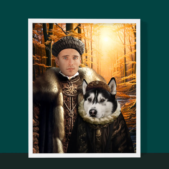 Portret Regal: Nobili La Vânătoare - Imprimare Cu Ramă 30X40 (Verticală)