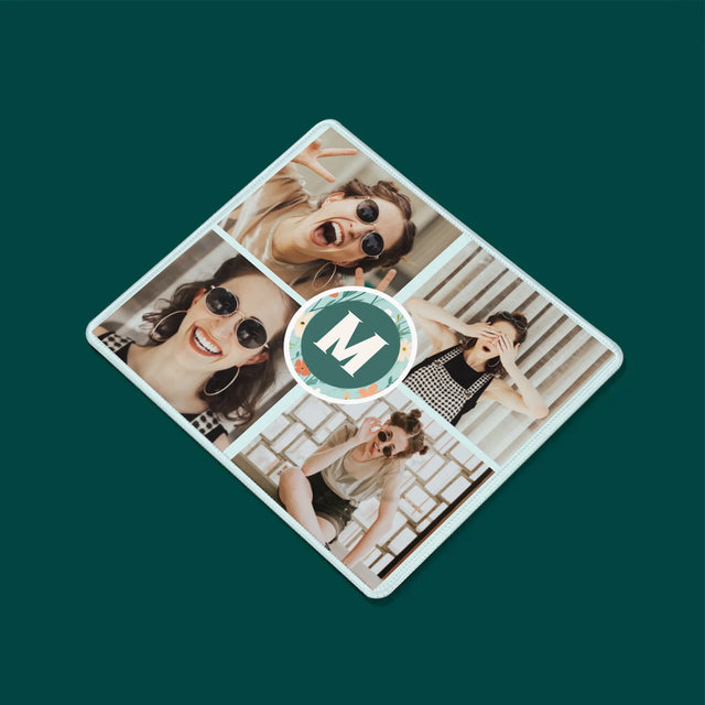 Colaj De Fotografii: Monogramă Florală - Mouse Pad
