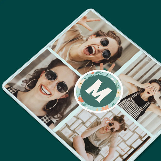 Colaj De Fotografii: Monogramă Florală - Mouse Pad