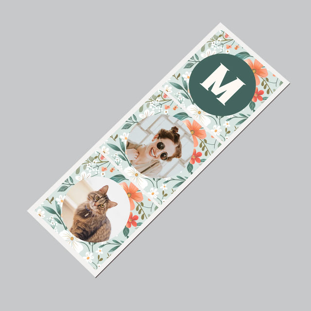 Colaj De Fotografii: Monogramă Florală - Magnet Pe Fregider