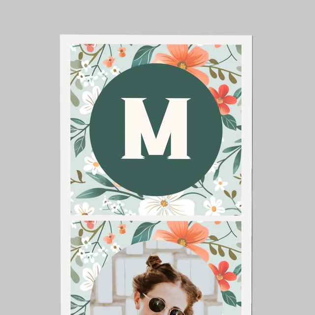 Colaj De Fotografii: Monogramă Florală - Magnet Pe Fregider