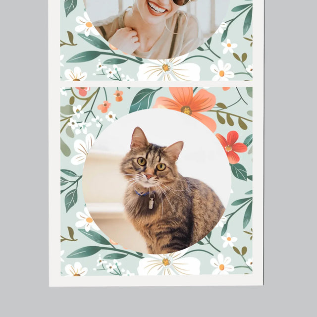 Colaj De Fotografii: Monogramă Florală - Magnet Pe Fregider