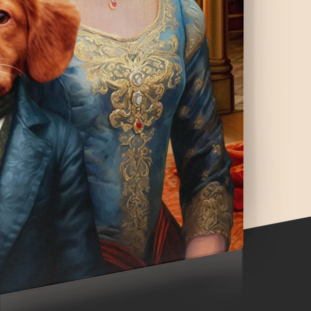 Portret Regal: Nobilă Cu Un Animal De Companie - Imprimare Cu Ramă 30X40 (Verticală)