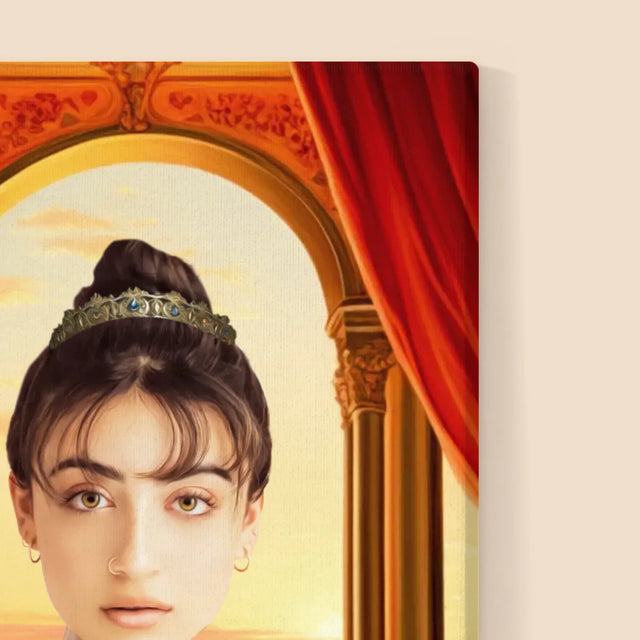 Portret Regal: Nobilă Cu Un Animal De Companie - Imprimare Cu Ramă 30X40 (Verticală)