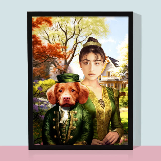 Portret Regal: Doamnă La Plimbare - Imprimare Cu Ramă 30X40 (Verticală)