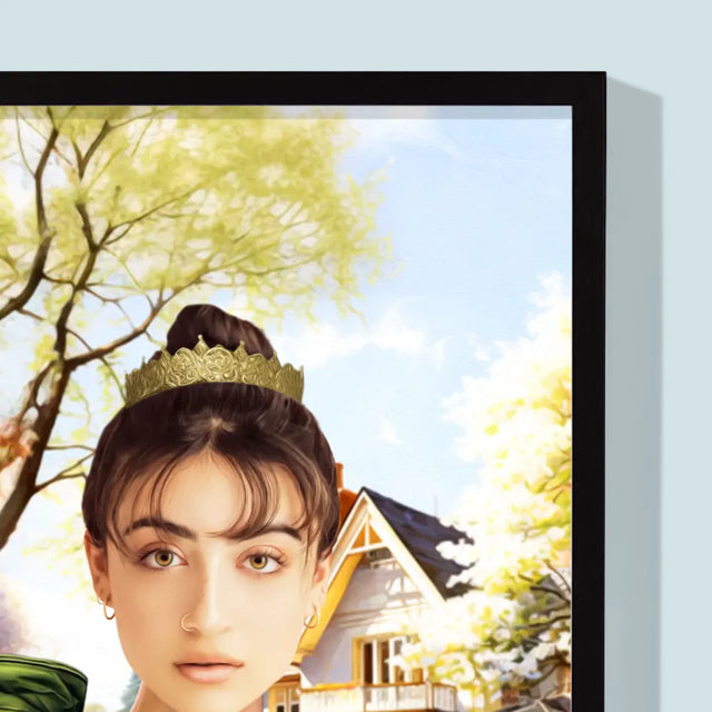 Portret Regal: Doamnă La Plimbare - Imprimare Cu Ramă 30X40 (Verticală)