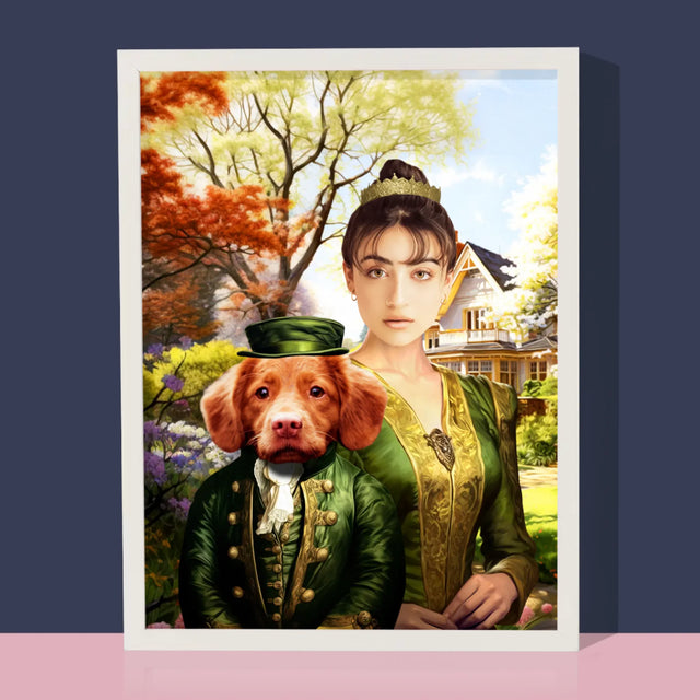 Portret Regal: Doamnă La Plimbare - Imprimare Cu Ramă 30X40 (Verticală)