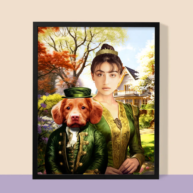 Portret Regal: Doamnă La Plimbare - Imprimare Cu Ramă 30X40 (Verticală)