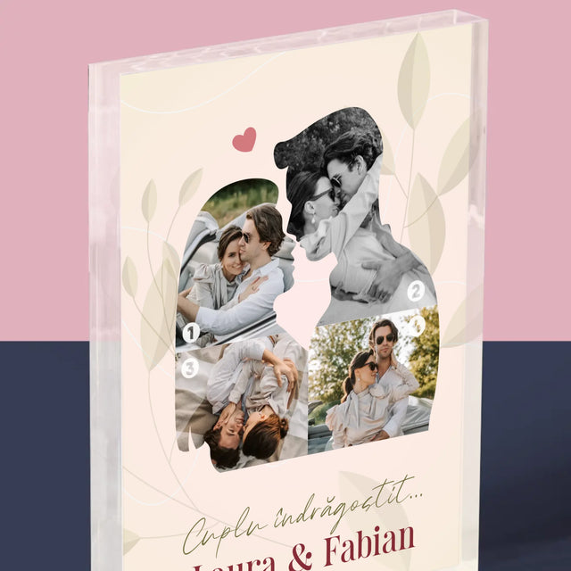 Formă Din Fotografii: Cuplu Îndrăgostit - Bloc Acrilic