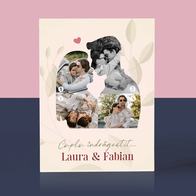 Formă Din Fotografii: Cuplu Îndrăgostit - Bloc Acrilic