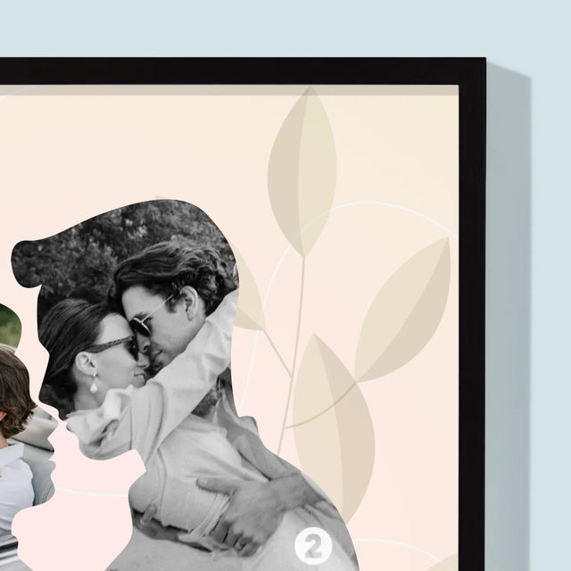 Formă Din Fotografii: Cuplu Îndrăgostit - Imprimare Cu Ramă 30X40 (Verticală)