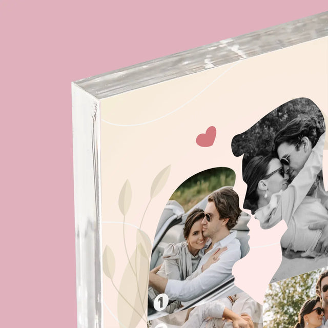 Formă Din Fotografii: Cuplu Îndrăgostit - Bloc Acrilic