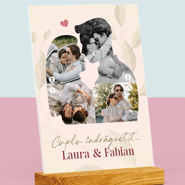 Formă Din Fotografii: Cuplu Îndrăgostit - Imprimare Pe Sticlă Acrilică (Verticală)