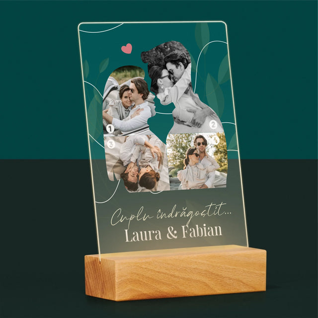 Formă Din Fotografii: Cuplu Îndrăgostit - Imprimare Pe Sticlă Acrilică (Verticală)