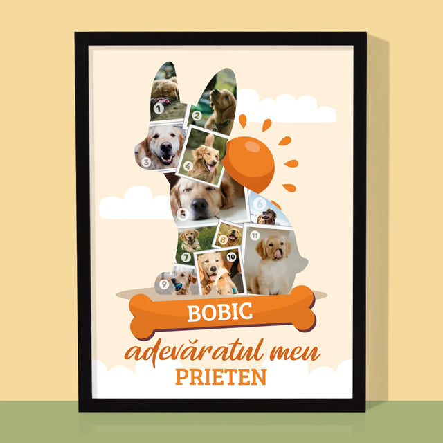 Formă Din Fotografii: Câine - Imprimare Cu Ramă 30X40 (Verticală)