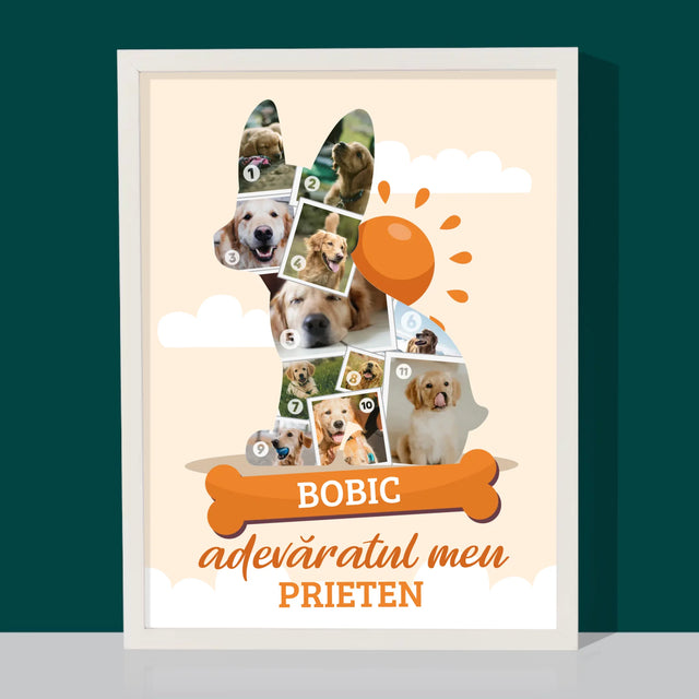 Formă Din Fotografii: Câine - Imprimare Cu Ramă 30X40 (Verticală)