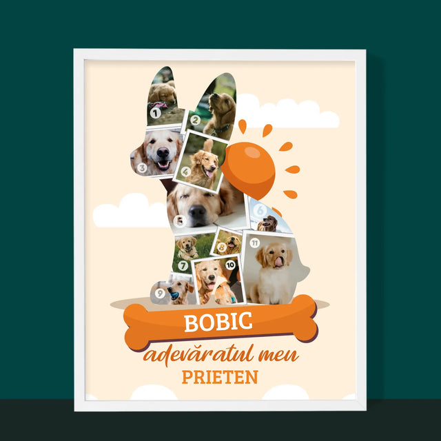 Formă Din Fotografii: Câine - Imprimare Cu Ramă 30X40 (Verticală)