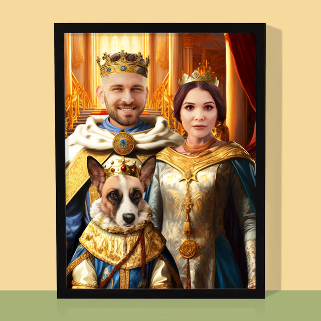 Portret Regal: Conducători Cu Un Animal De Companie - Imprimare Cu Ramă 30X40 (Verticală)