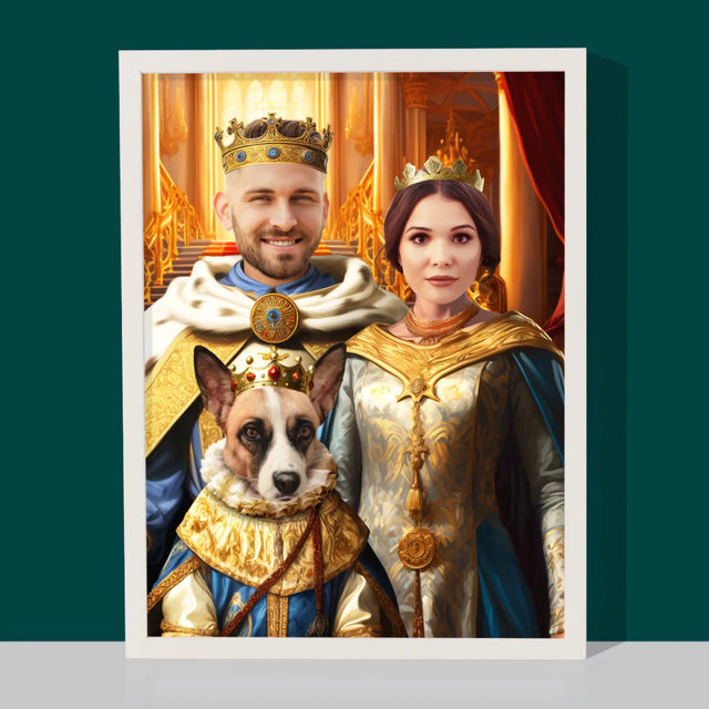 Portret Regal: Conducători Cu Un Animal De Companie - Imprimare Cu Ramă 30X40 (Verticală)