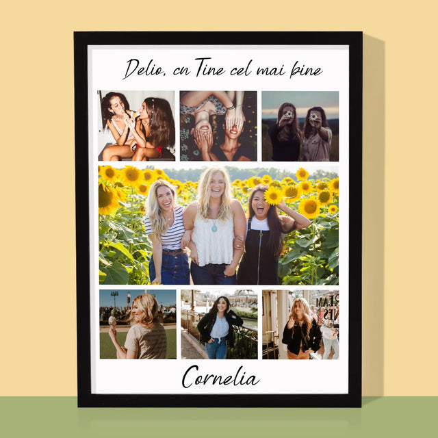Colaj De Fotografii: Cea Mai Bună Prietenă - Imprimare Cu Ramă 30X40 (Verticală)