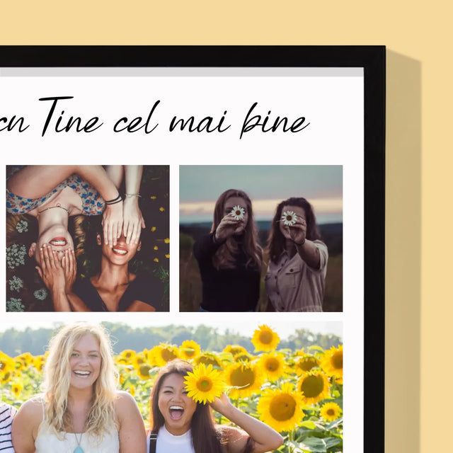 Colaj De Fotografii: Cea Mai Bună Prietenă - Imprimare Cu Ramă 30X40 (Verticală)