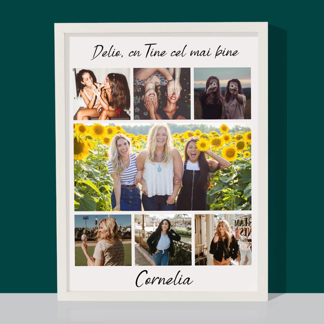 Colaj De Fotografii: Cea Mai Bună Prietenă - Imprimare Cu Ramă 30X40 (Verticală)