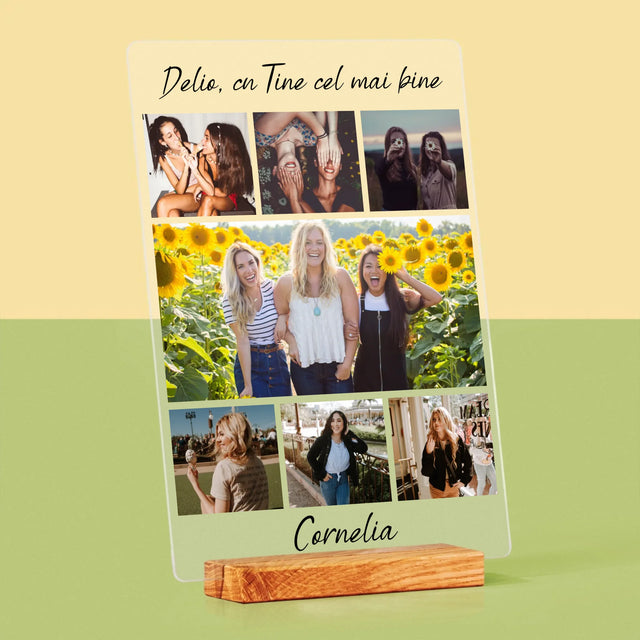 Colaj De Fotografii: Cea Mai Bună Prietenă - Imprimare Pe Sticlă Acrilică (Verticală)