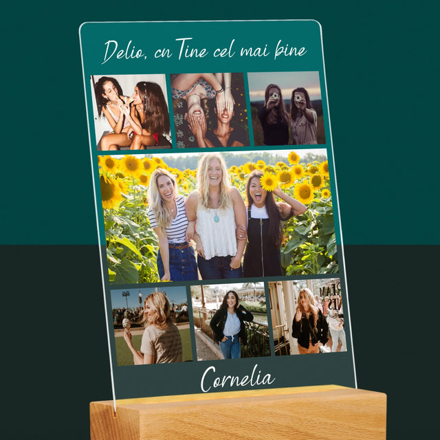 Colaj De Fotografii: Cea Mai Bună Prietenă - Imprimare Pe Sticlă Acrilică (Verticală)