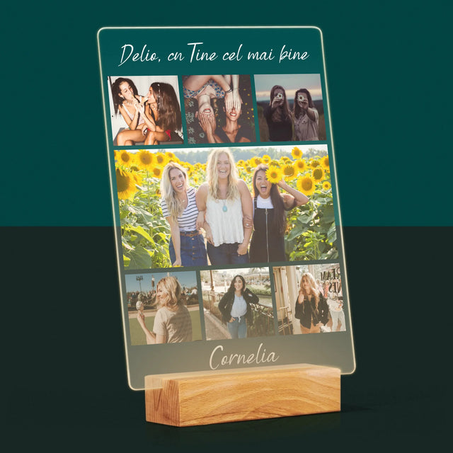 Colaj De Fotografii: Cea Mai Bună Prietenă - Imprimare Pe Sticlă Acrilică (Verticală)