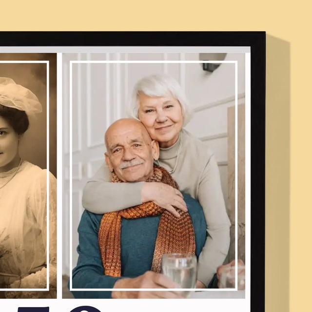 Colaj De Fotografii: Ani De Zile Împreună - Imprimare Cu Ramă 30X40 (Verticală)
