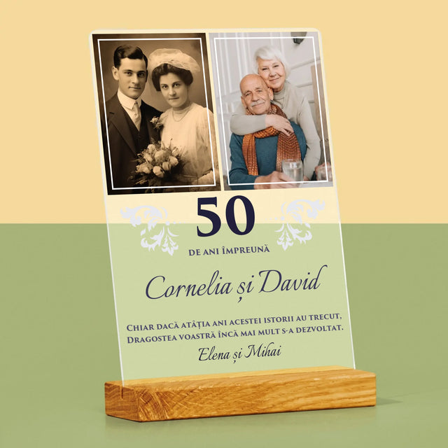 Colaj De Fotografii: Ani De Zile Împreună - Imprimare Pe Sticlă Acrilică (Verticală)