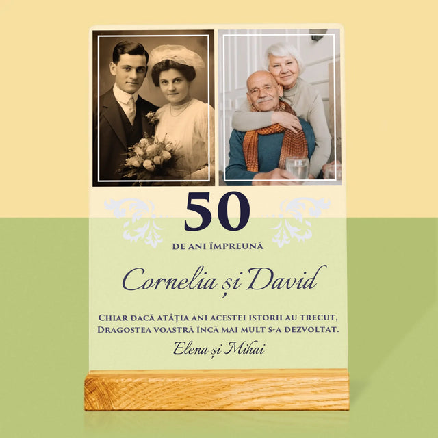 Colaj De Fotografii: Ani De Zile Împreună - Imprimare Pe Sticlă Acrilică (Verticală)